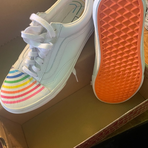 Old school rainbow women leather Vans - Picture 2 of 2